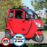 Kabinescooter Bach Delux 26 - Rød - inkl. Batteri RS400