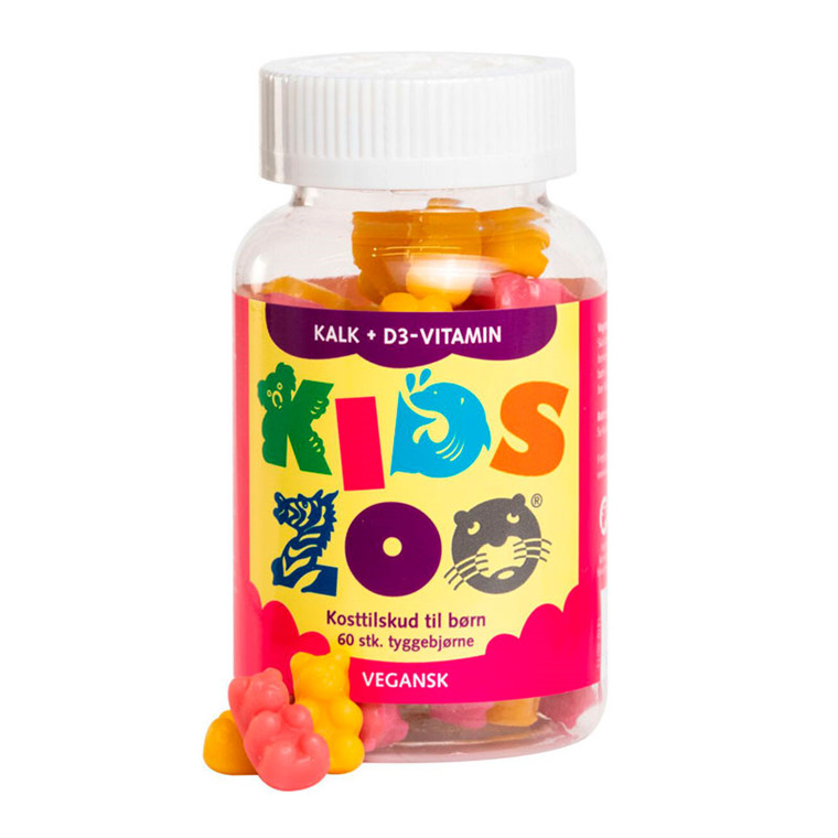 Kids Zoo Kalk + D-vitamin, 60 stk.