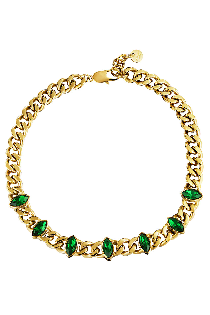 Dyrberg Kern Punica Necklace, Color Gold Green, Onesize, Women