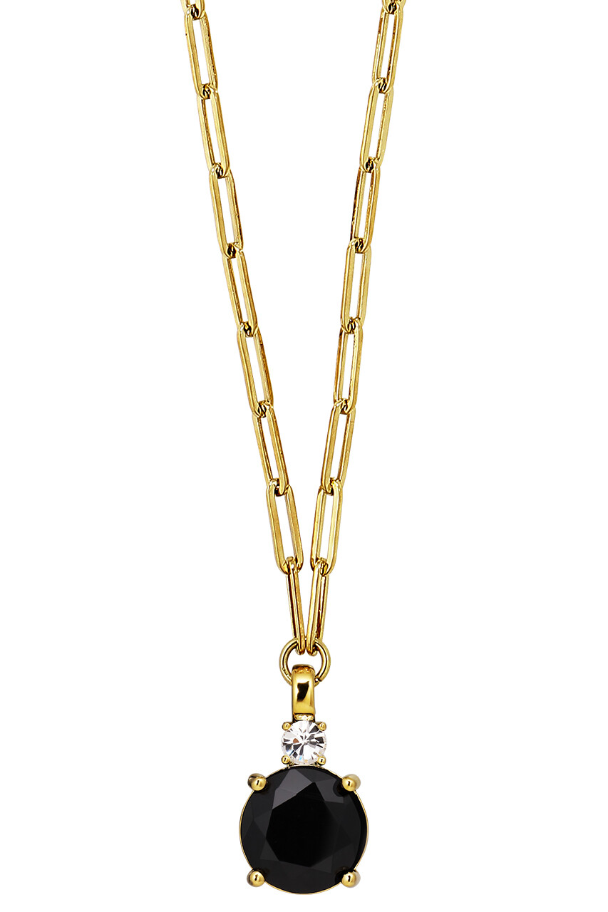 DYRBERG/KERN GLORY NECKLACE 470144 (Gold, Black, ONESIZE)