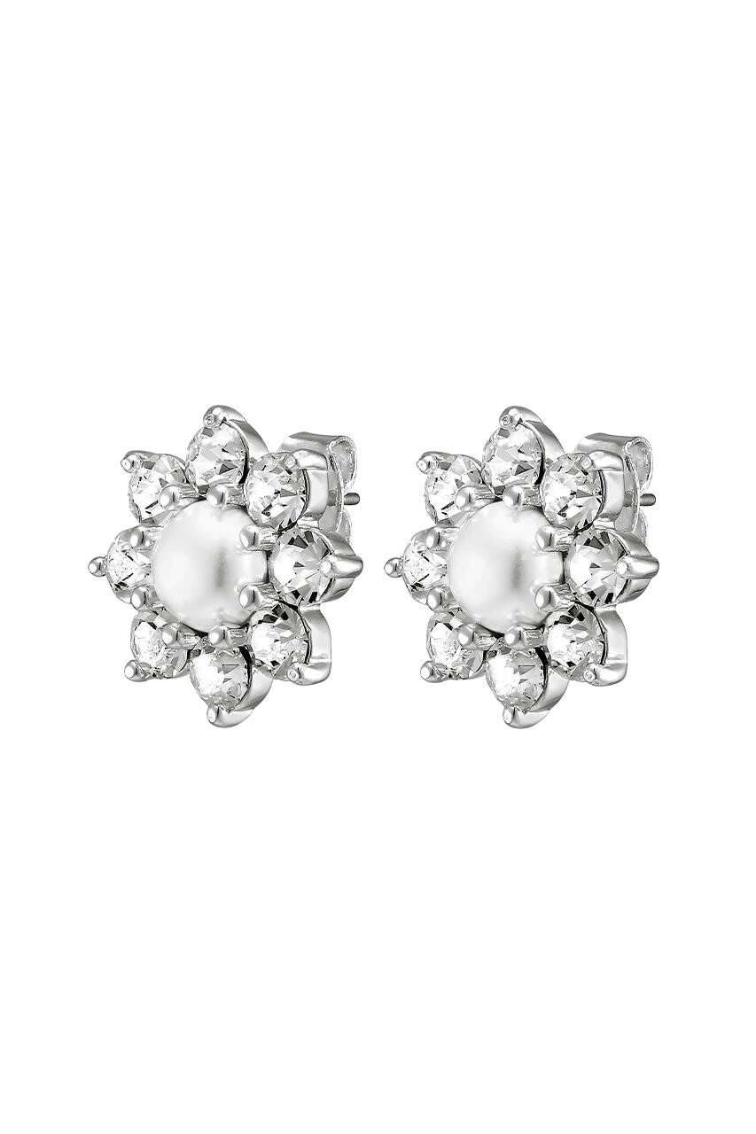 Billede af Dyrberg/Kern Rosetta Earring, Color: Silver/White, Onesize, Women