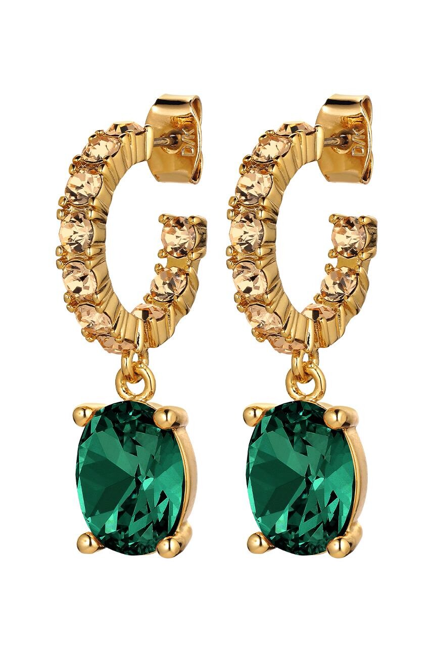 Dyrberg Kern Dyrberg/Kern Barbara Earring, Color: Gold/Green, Onesize, Women