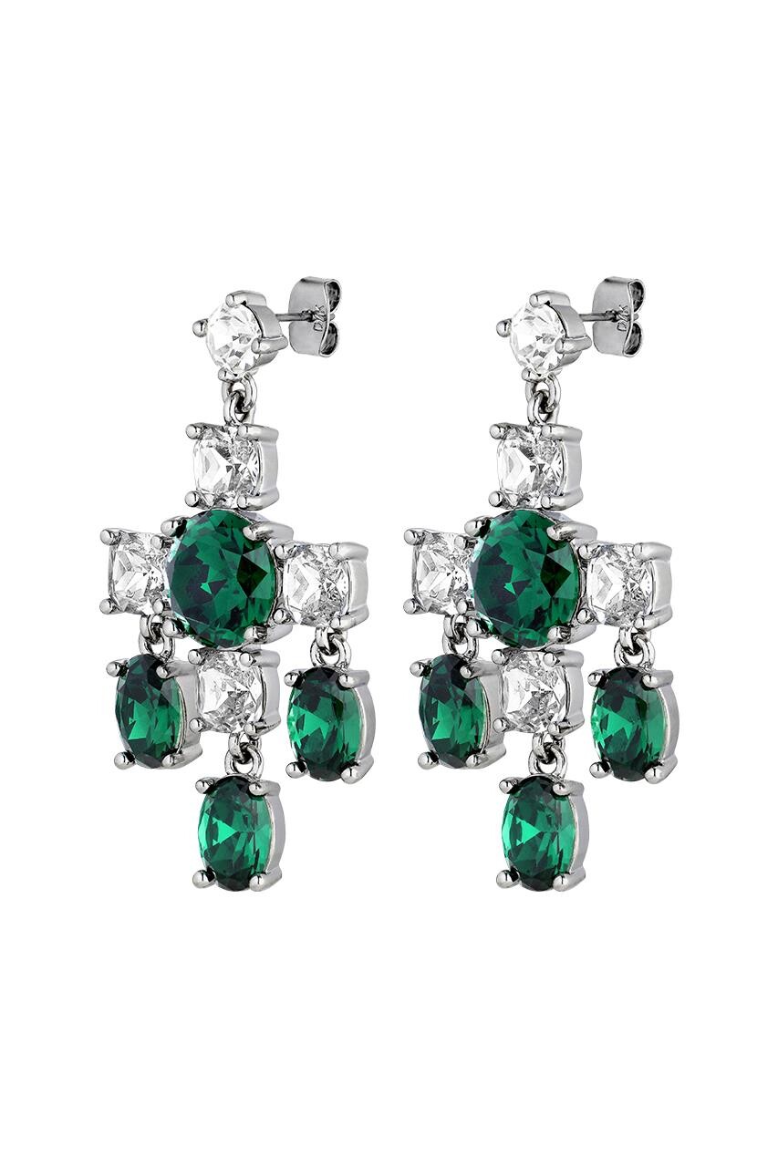 Billede af Dyrberg/Kern Leonora Earring, Color: Silver/Green, Onesize, Women