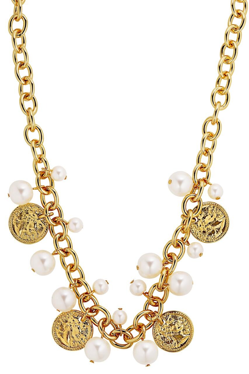 Billede af Dyrberg/Kern Penelope Necklace, Color: Gold/White, Onesize, Women