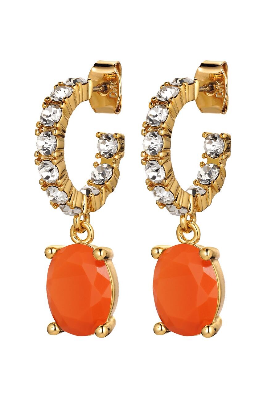 Dyrberg Kern Barbara Earring, Color Gold, Orange, Onesize, Women