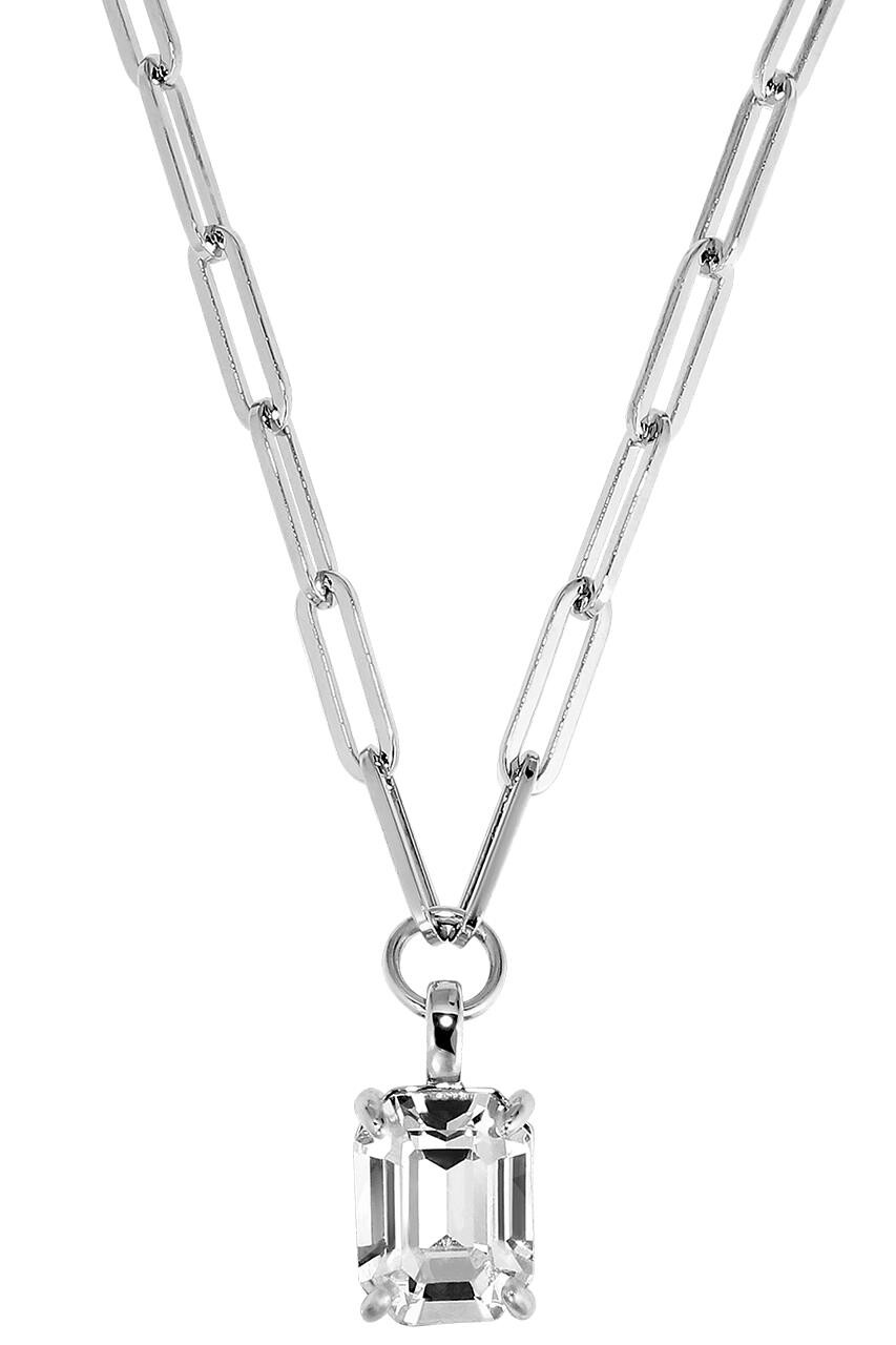 Dyrberg Kern Dyrberg/Kern Octa Necklace, Color: Silver/Crystal, Onesize, Women
