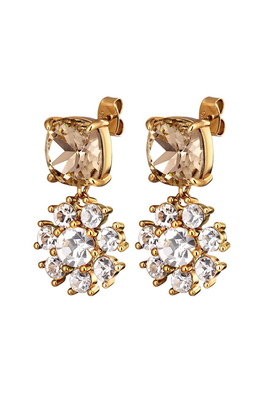 Dyrberg Kern Poppy Earring, Color Gold Crystal, Onesize, Women