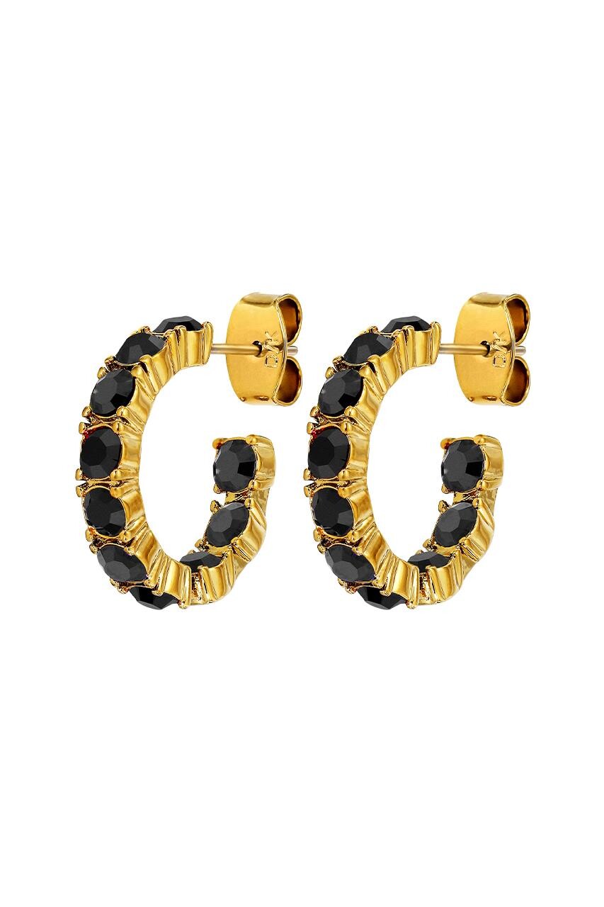 Dyrberg Kern Raquel Earring, Color Gold Black, Onesize, Women