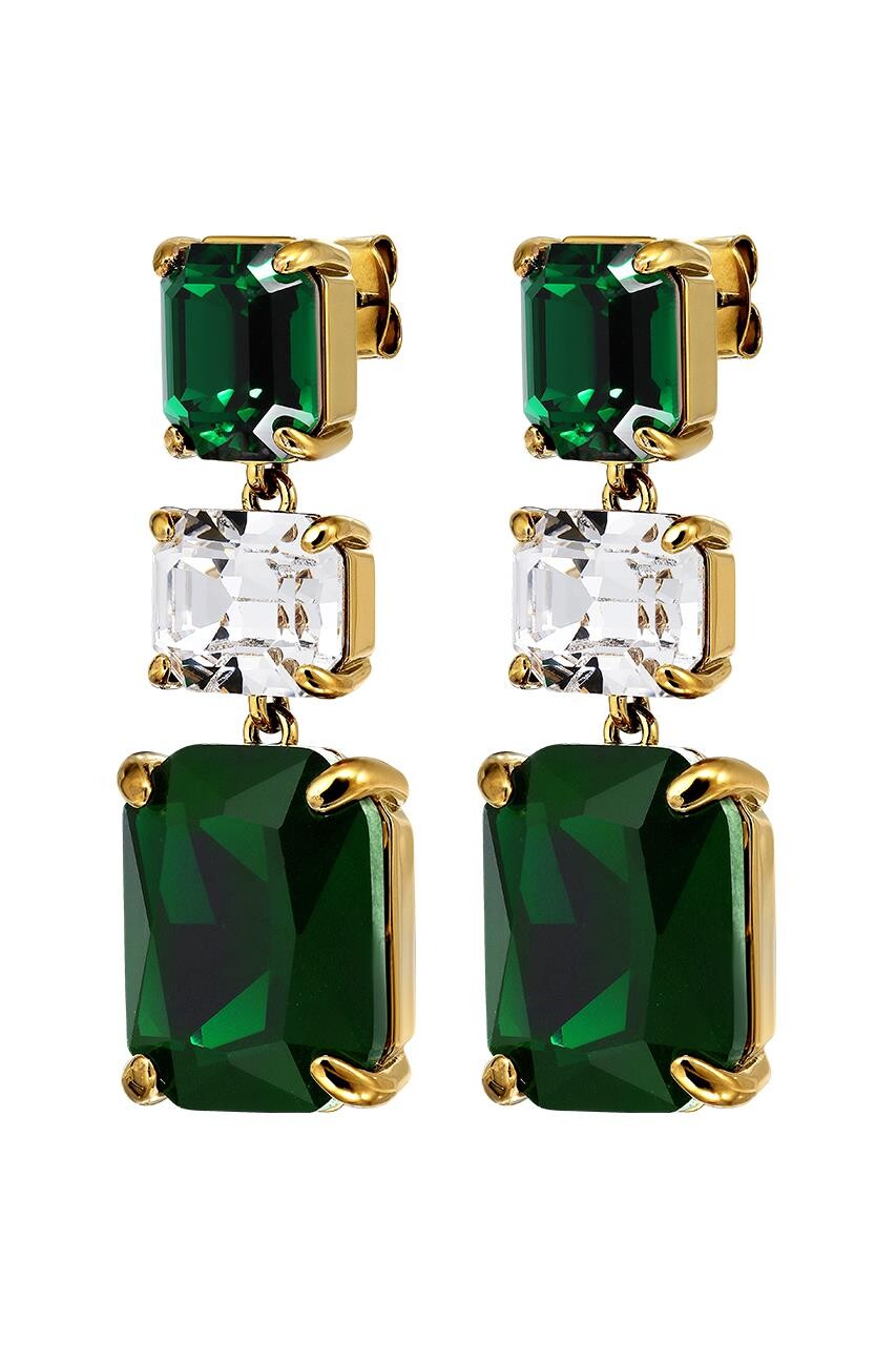 Dyrberg Kern Dyrberg/Kern Esmara Earring, Color: Gold/Green, Onesize, Women