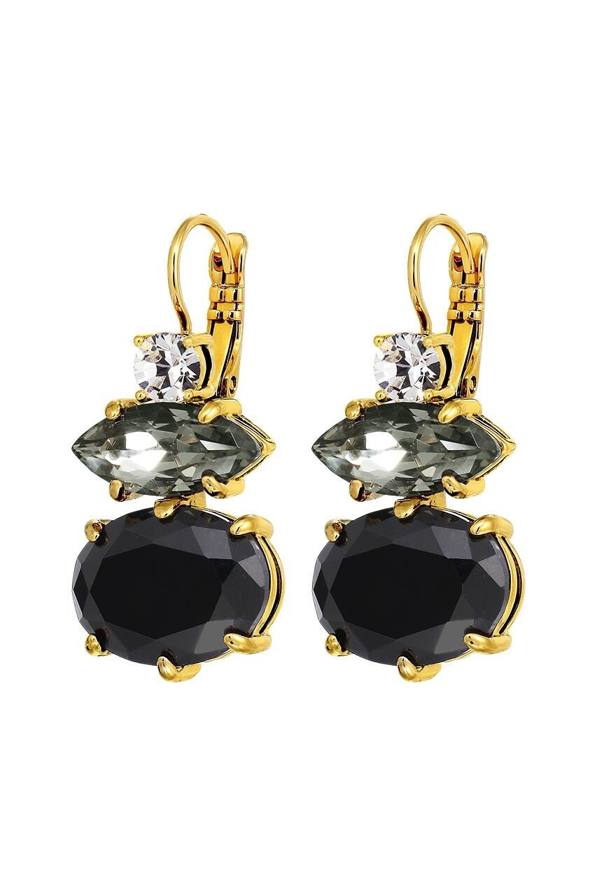 Dyrberg Kern Dyrberg/Kern Parsana Earring, Color: Gold/Black, Onesize, Women