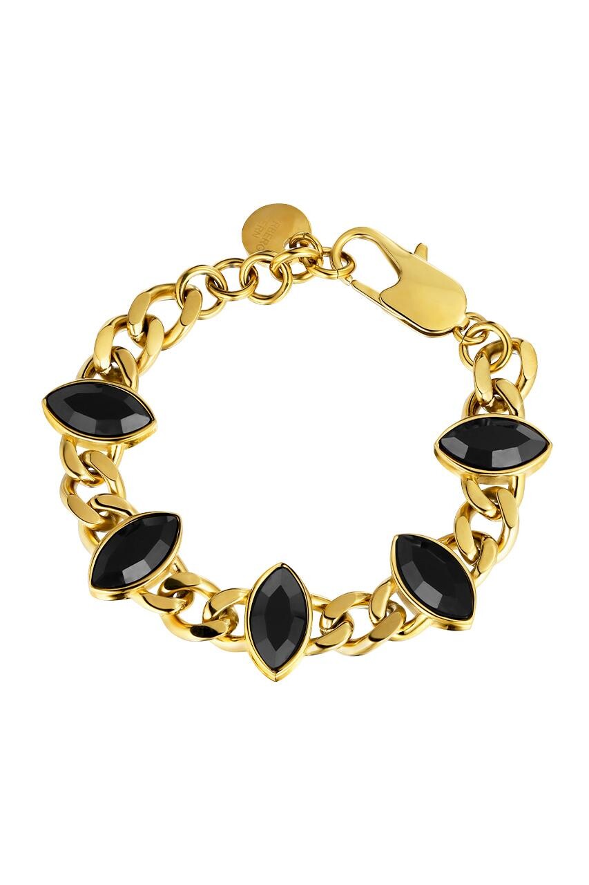 Dyrberg Kern Zelko Bracelet, Color Gold Black, Onesize, Women