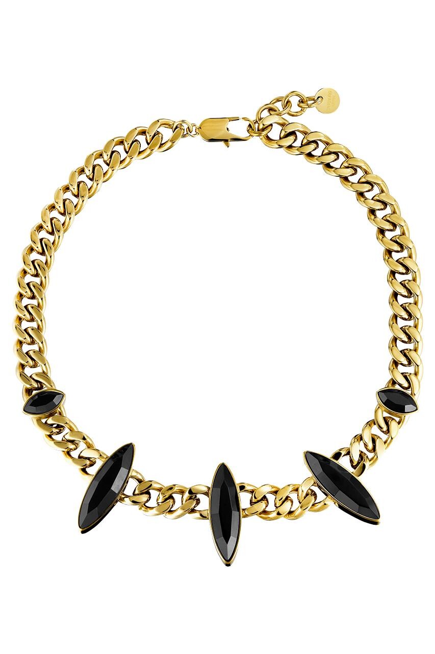 Dyrberg Kern Dyrberg/Kern Opsica Necklace, Color: Gold/Black, Onesize, Women