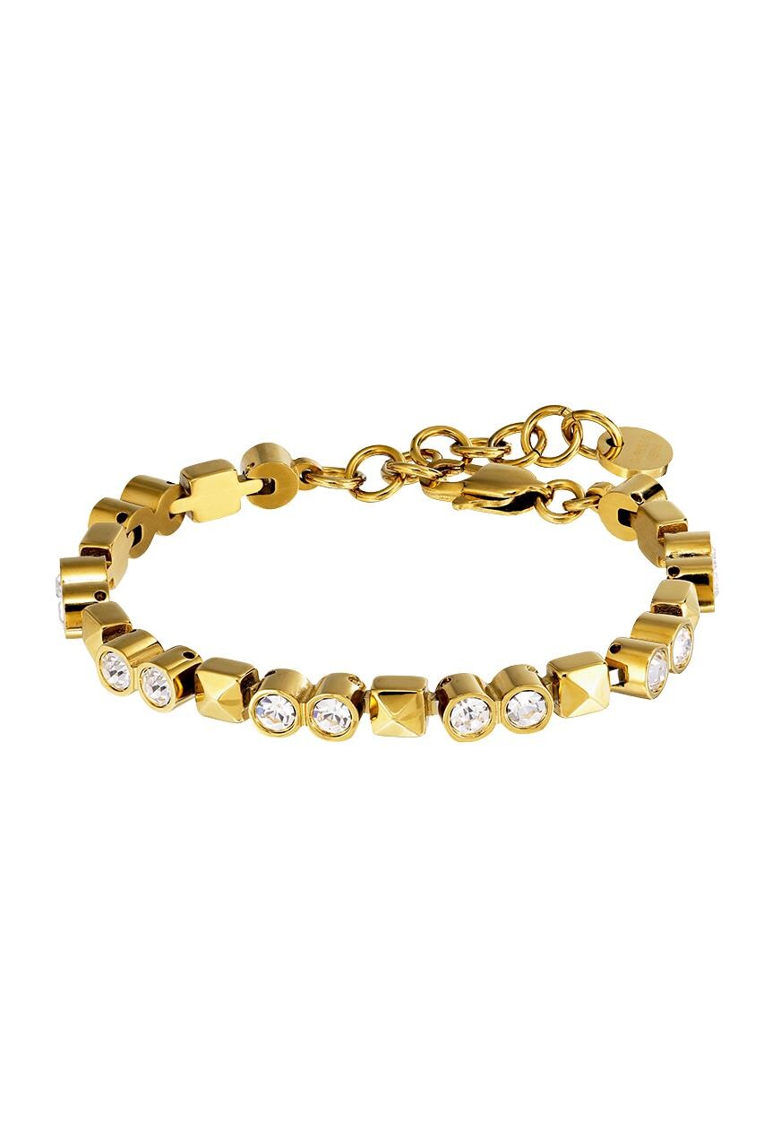 Dyrberg Kern Rockstud Bracelet, Color Gold Crystal, Onesize, Women