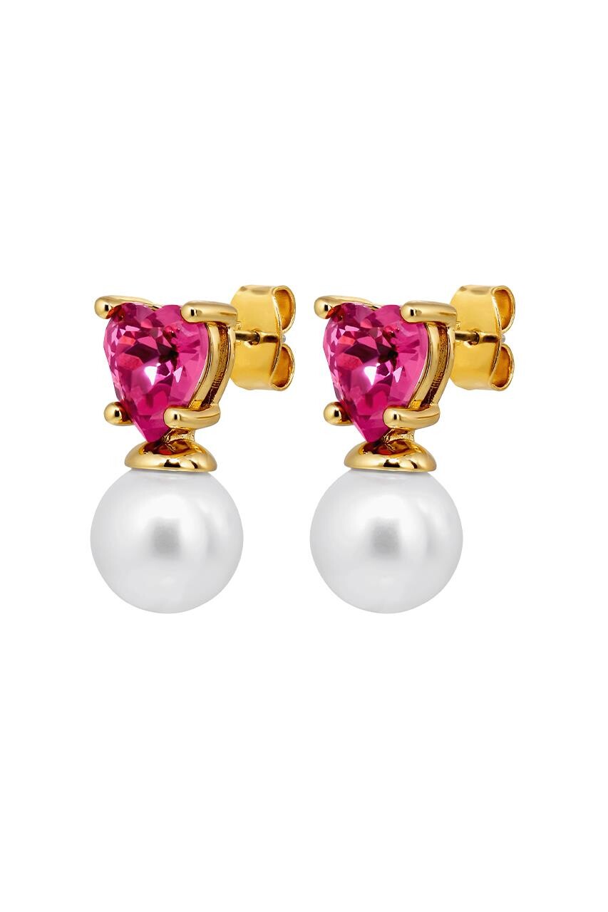 DYRBERG KERN EMO EARRING 480039 (Gold, Pink, ONESIZE)