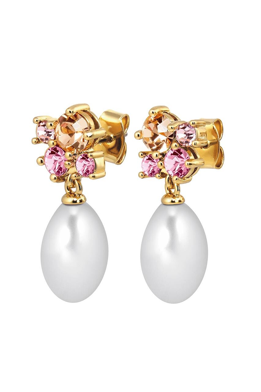 DYRBERG KERN PETUN EARRING 480056 (Gold, Pink, ONESIZE)