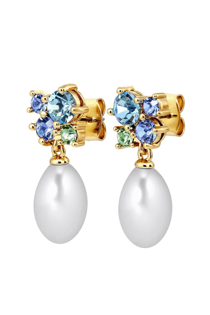 DYRBERG KERN PETUN EARRING 480057 (Gold, Blue, ONESIZE)