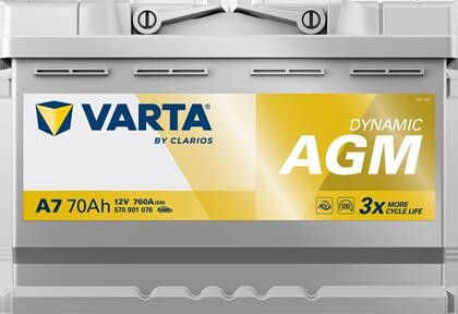 Batteri 70Ah/12V/278x175x190 <br />Start - Auto - AGM