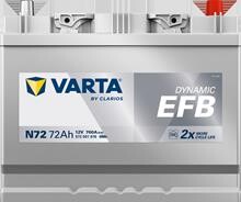 Batteri 72Ah/12V/260x168x220 <br />Start - Auto - EFB