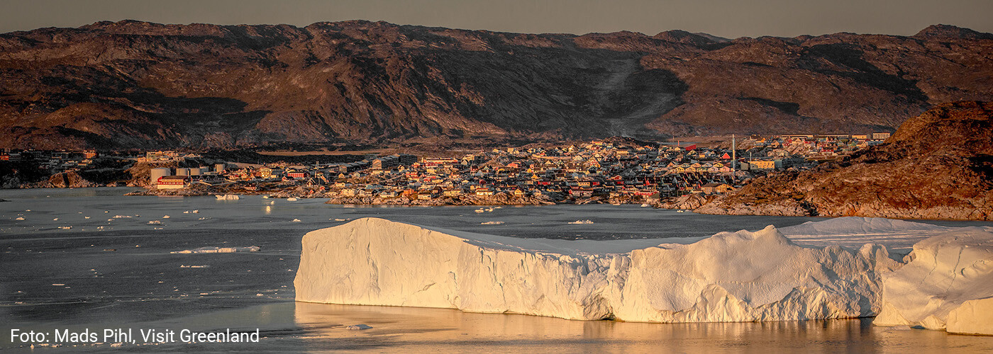Ilulissat i solnedgang