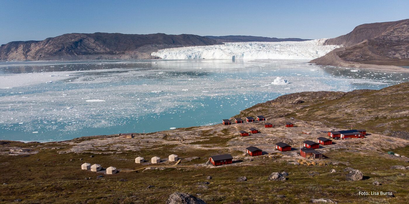 Udsigt over Glacier Lodge Eqi og Eqi gletsjeren