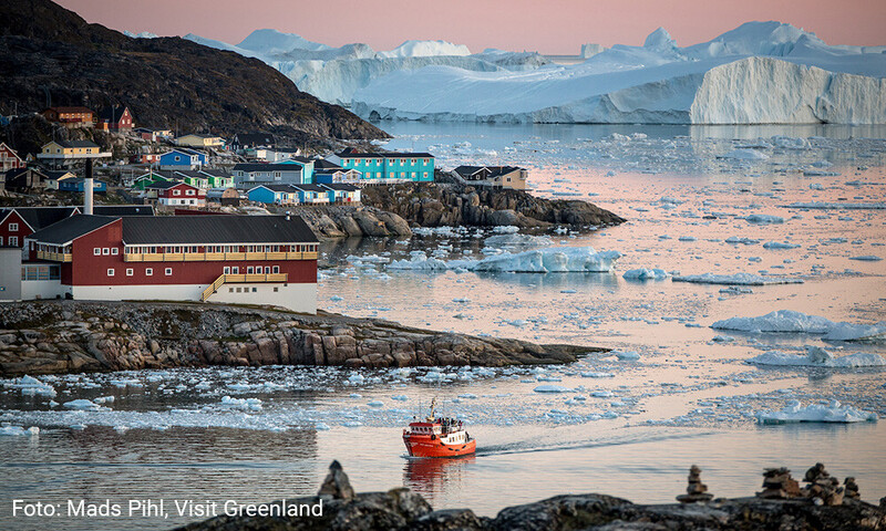 Ilulissat i Diskobugten. Foto af Mads Pihl, Visit Greenland