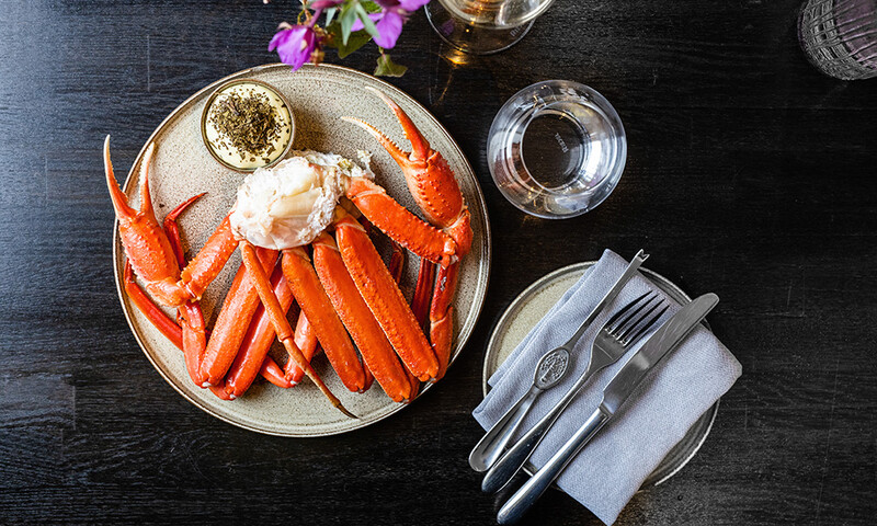 Snekrabbe i restauranten på Hotel Disko Island