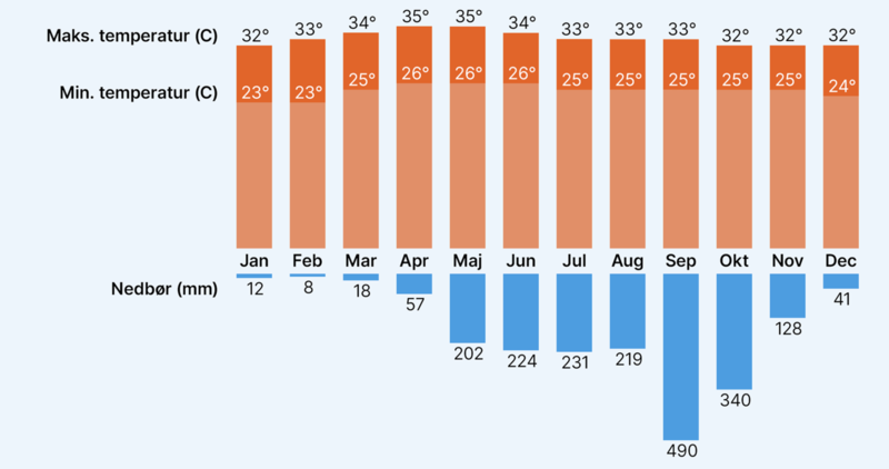 Graf over vejret i Ho Chi Minh City