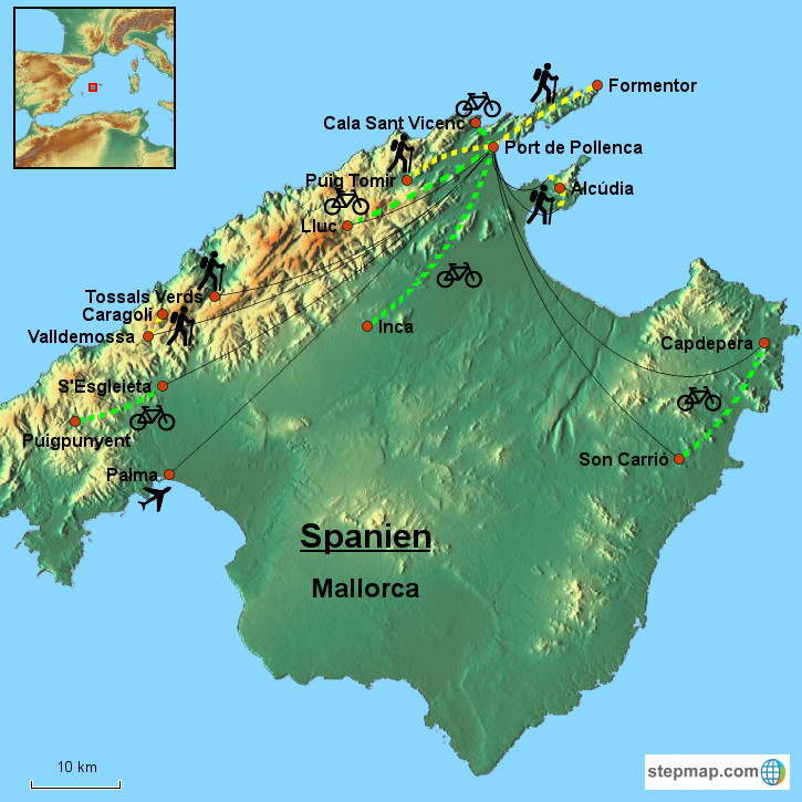 Cykelruter Mallorca Kort Rejser til Mallorca | Aktiv ferie med Bike & Hike på Mallorca Cykelruter Mallorca Kort
