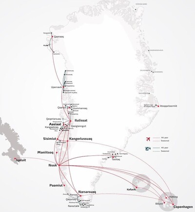 AirGreenland ruter 2025