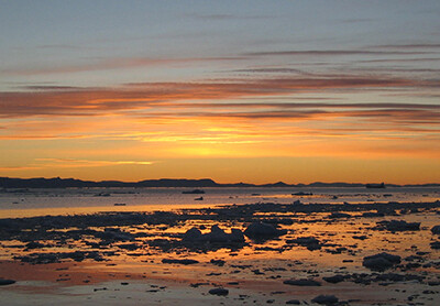 Solnedgang i Grønland