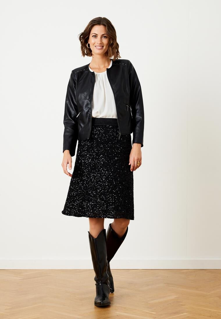 Flowy black sequin skirt deals