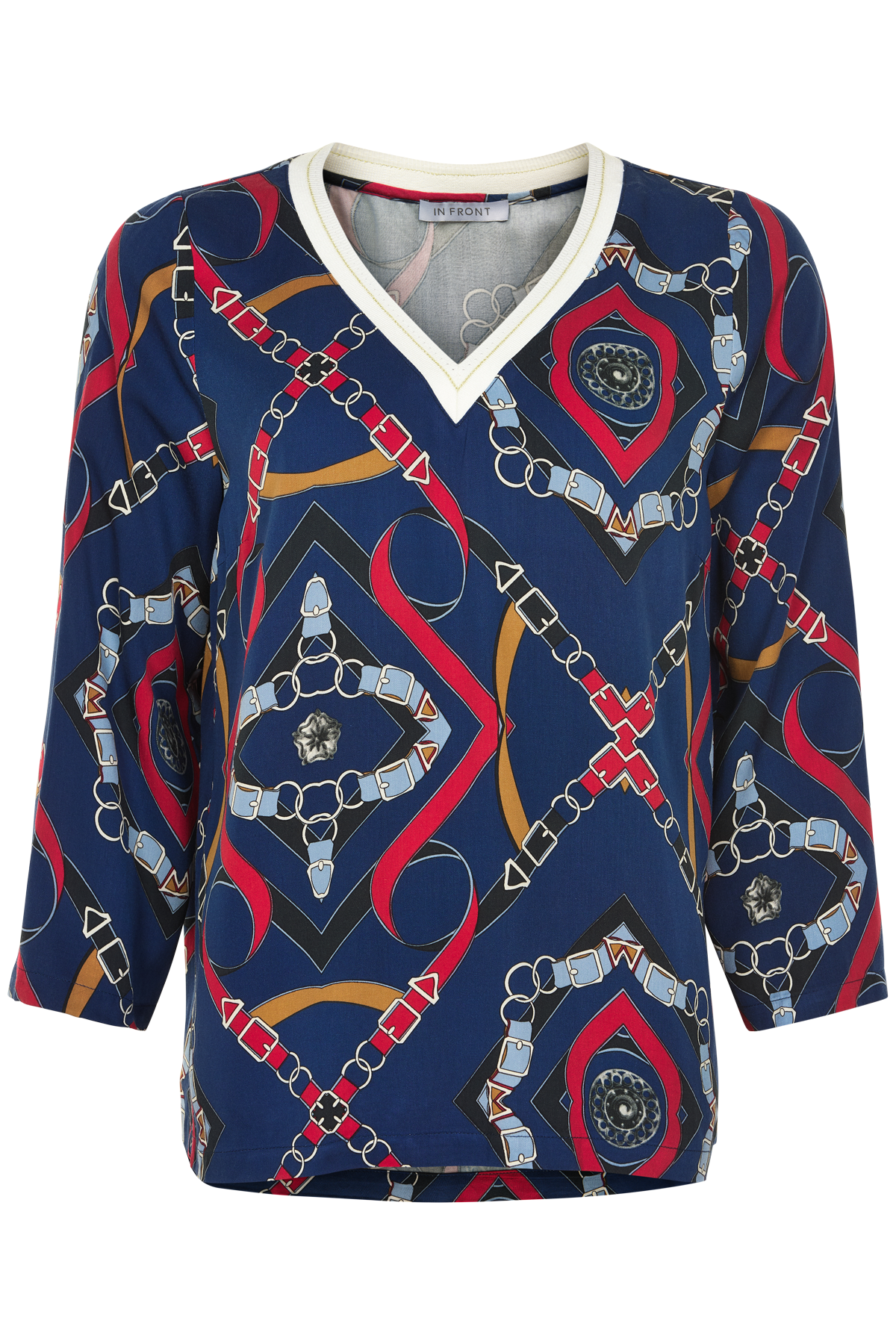 Front Kathleen Bluse Farve: Navy Størrelse: Dame