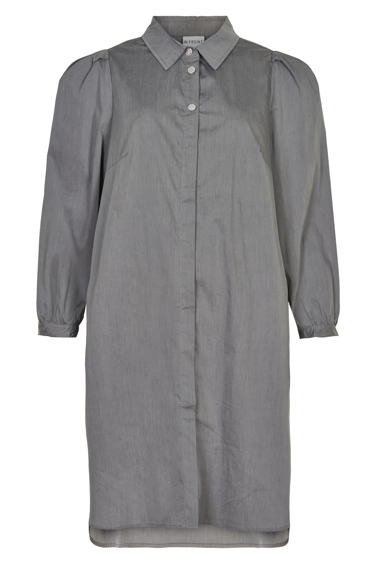 Se IN FRONT Alicia Lang Skjorte, Farve: Grey, Størrelse: S, Dame hos Infront Women
