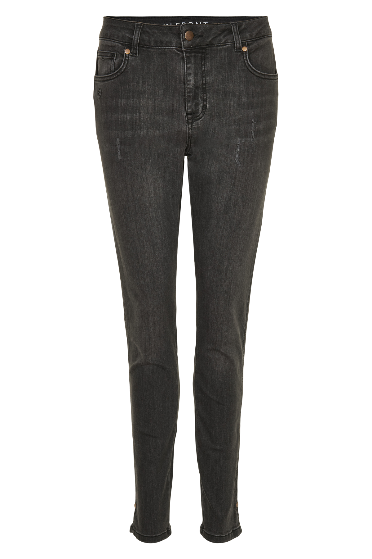 Se IN FRONT June Jeans, Farve: Dark Grey, Størrelse: 36, Dame hos Infront Women