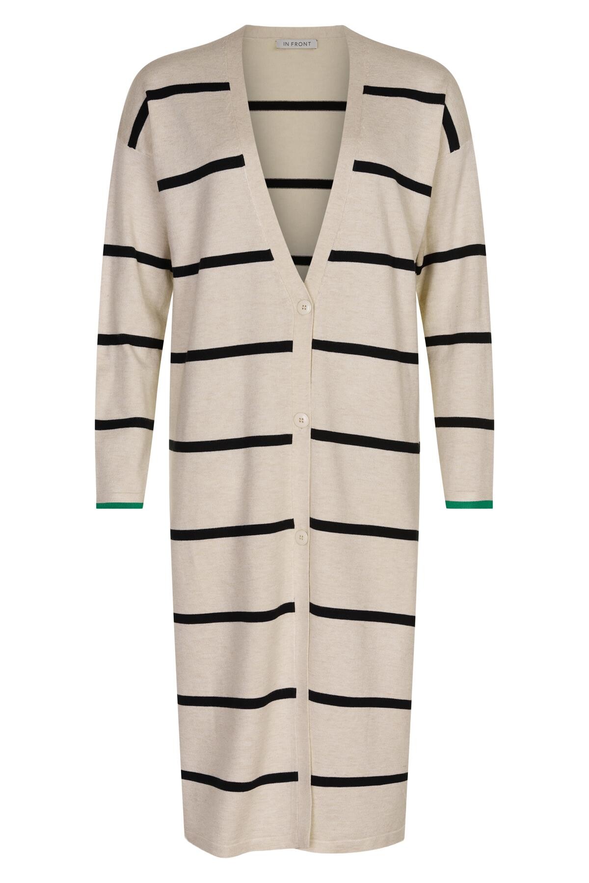 Front Camille Lang Strik Cardigan Farve: Nature Størrelse: Dame