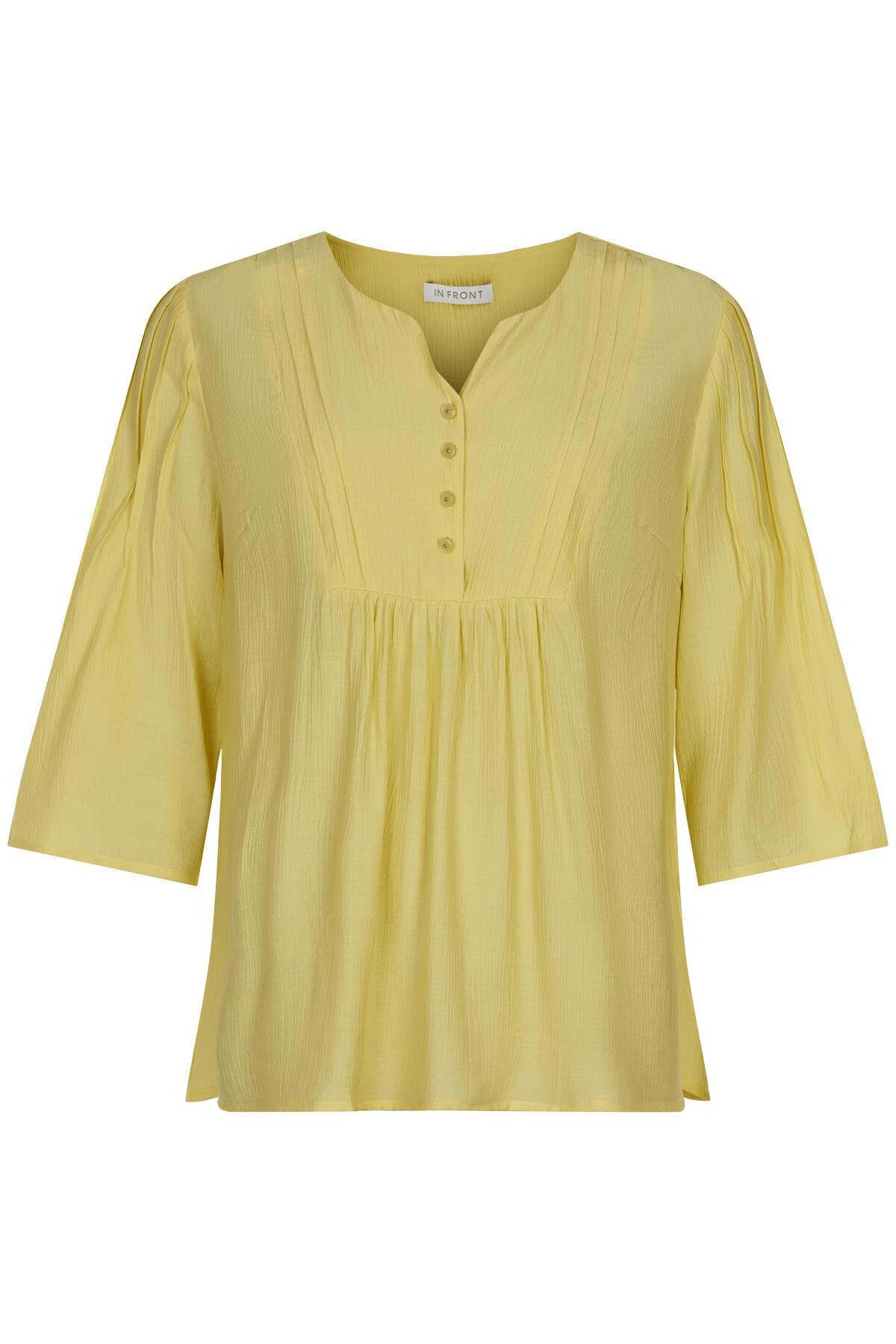 Se IN FRONT Mejse Bluse, Farve: Light Yellow, Størrelse: L, Dame hos Infront Women