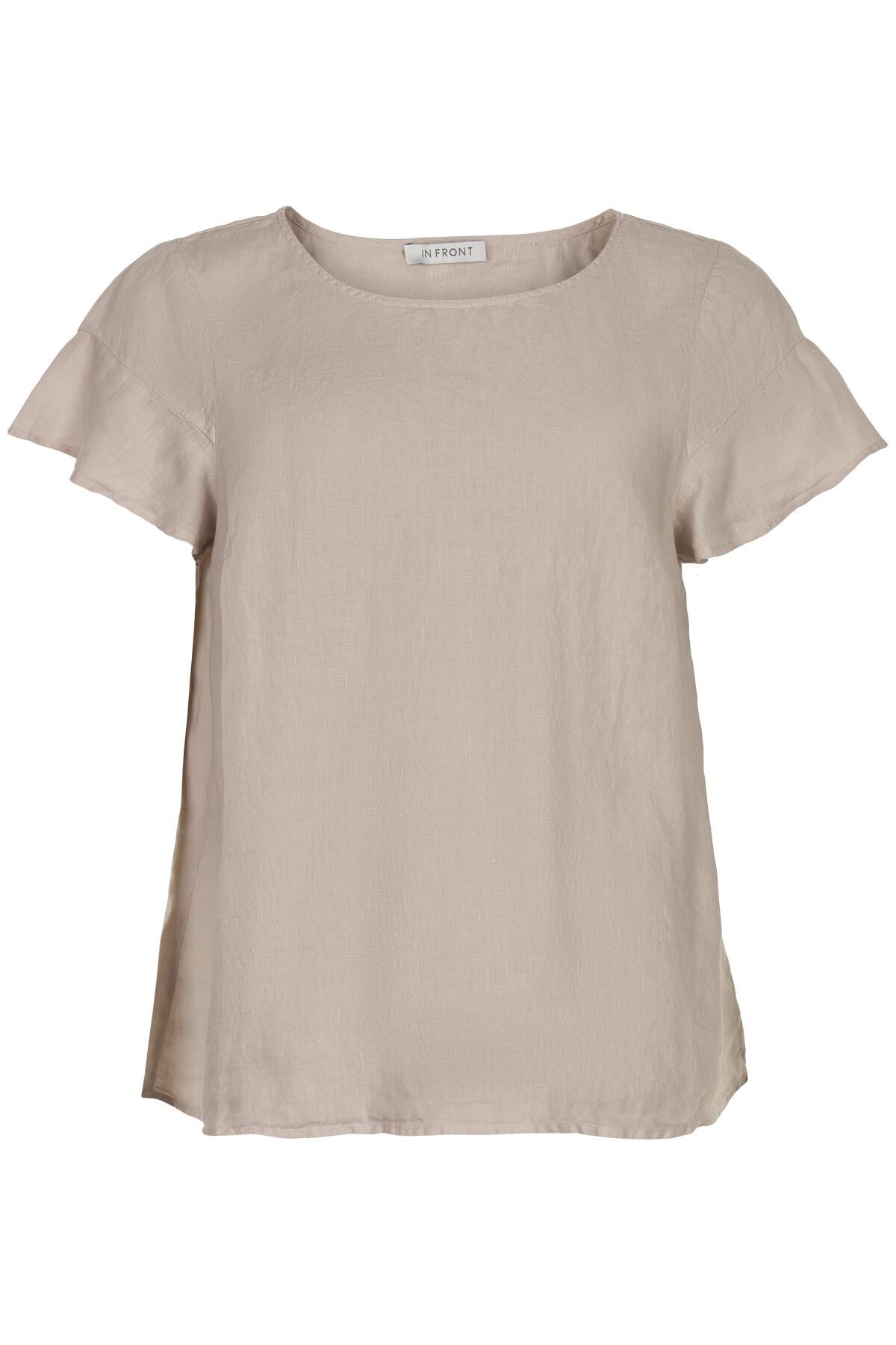 Billede af IN FRONT Lino Bluse, Farve: Nature, Størrelse: XL, Dame
