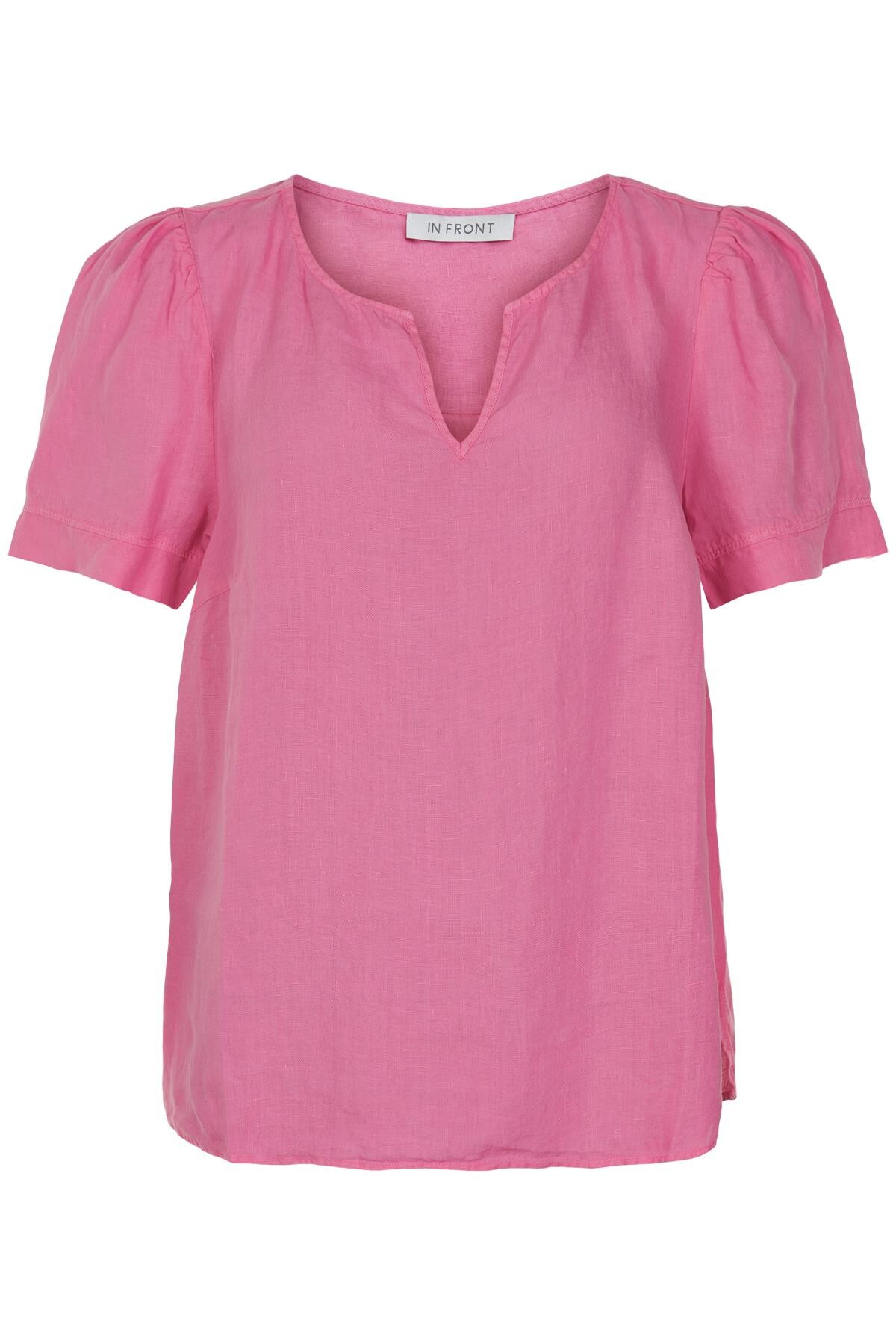 Billede af IN FRONT Lino Bluse, Farve: Pink, Størrelse: S, Dame