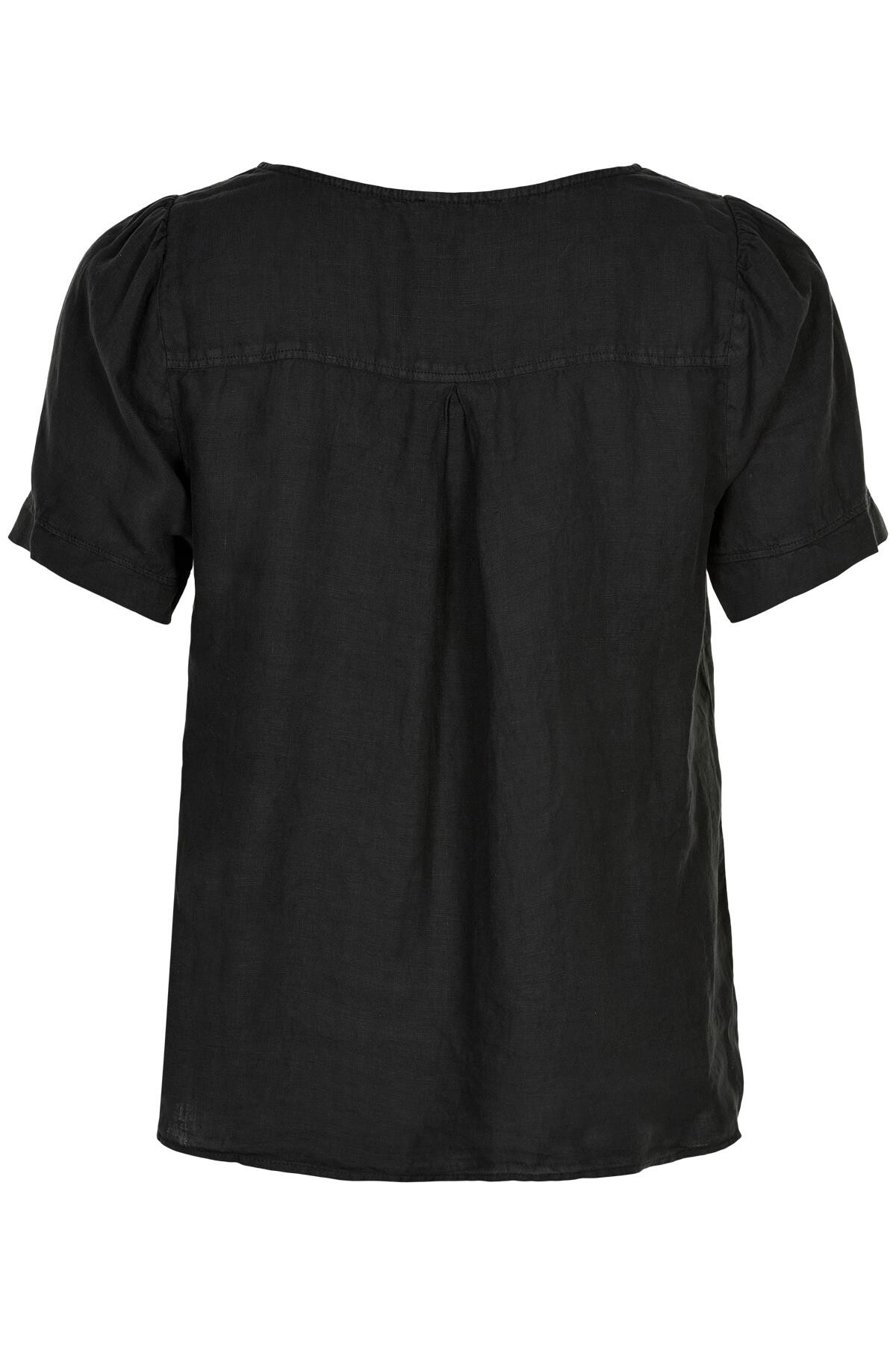 Billede af IN FRONT Lino Bluse, Farve: Black, Størrelse: S, Dame