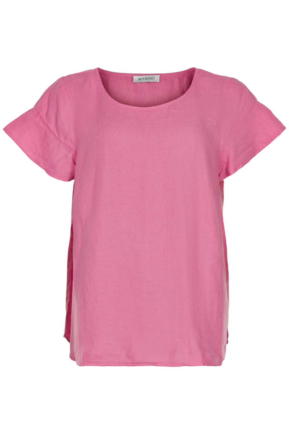 Billede af IN FRONT Lino Bluse, Farve: Pink, Størrelse: XL, Dame