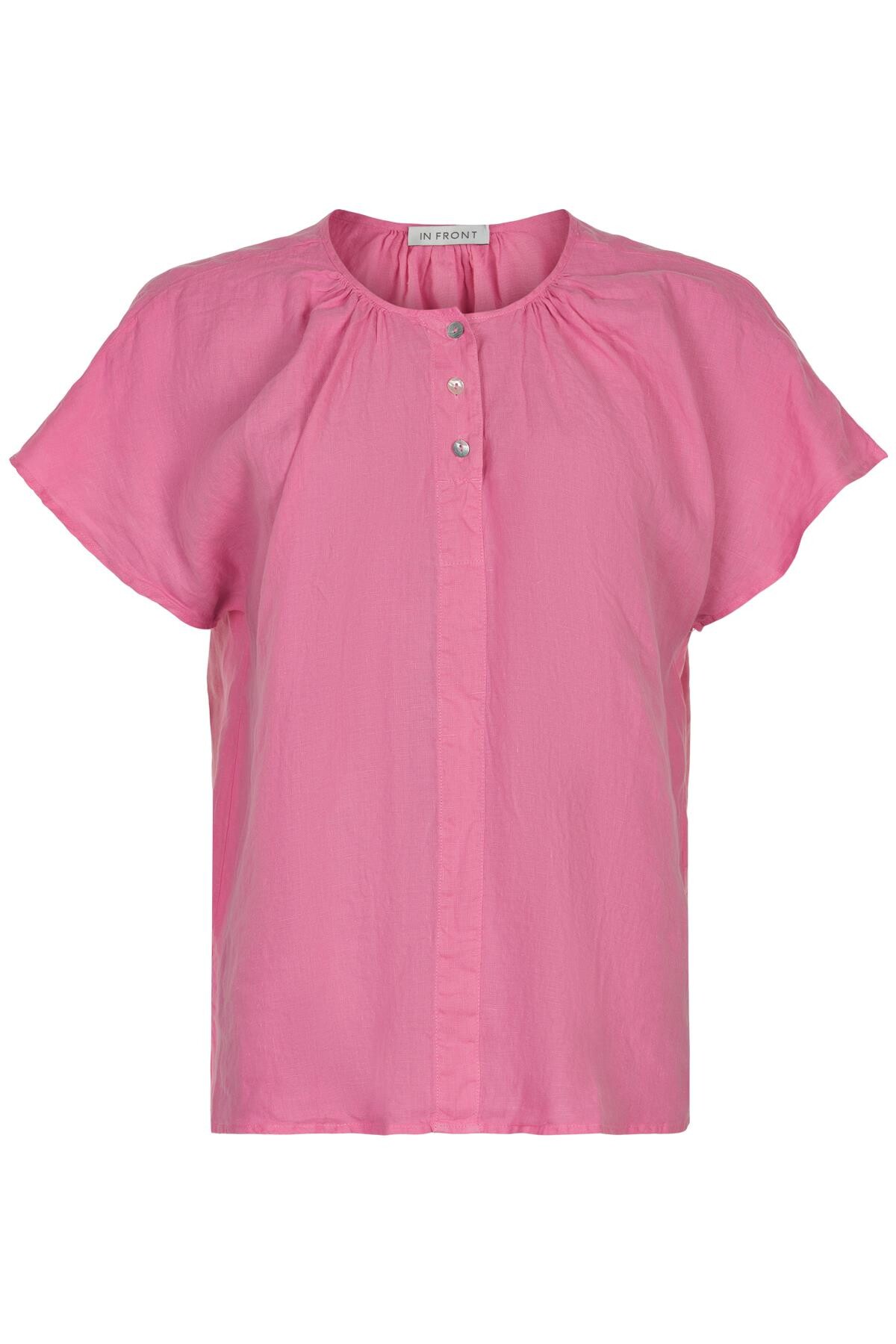 Front Lino Bluse Farve: Pink Størrelse: Dame