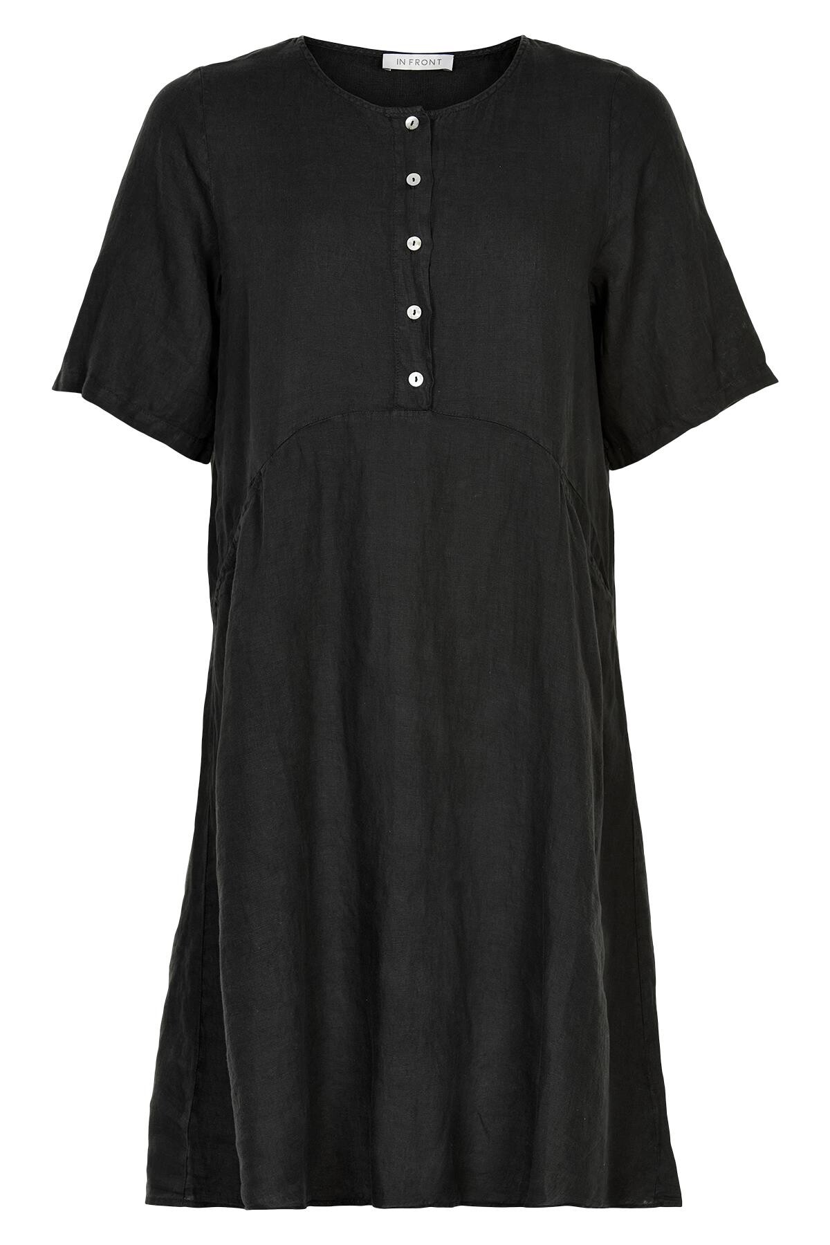 In Front Lino Dress 15042 999 Black 999 S