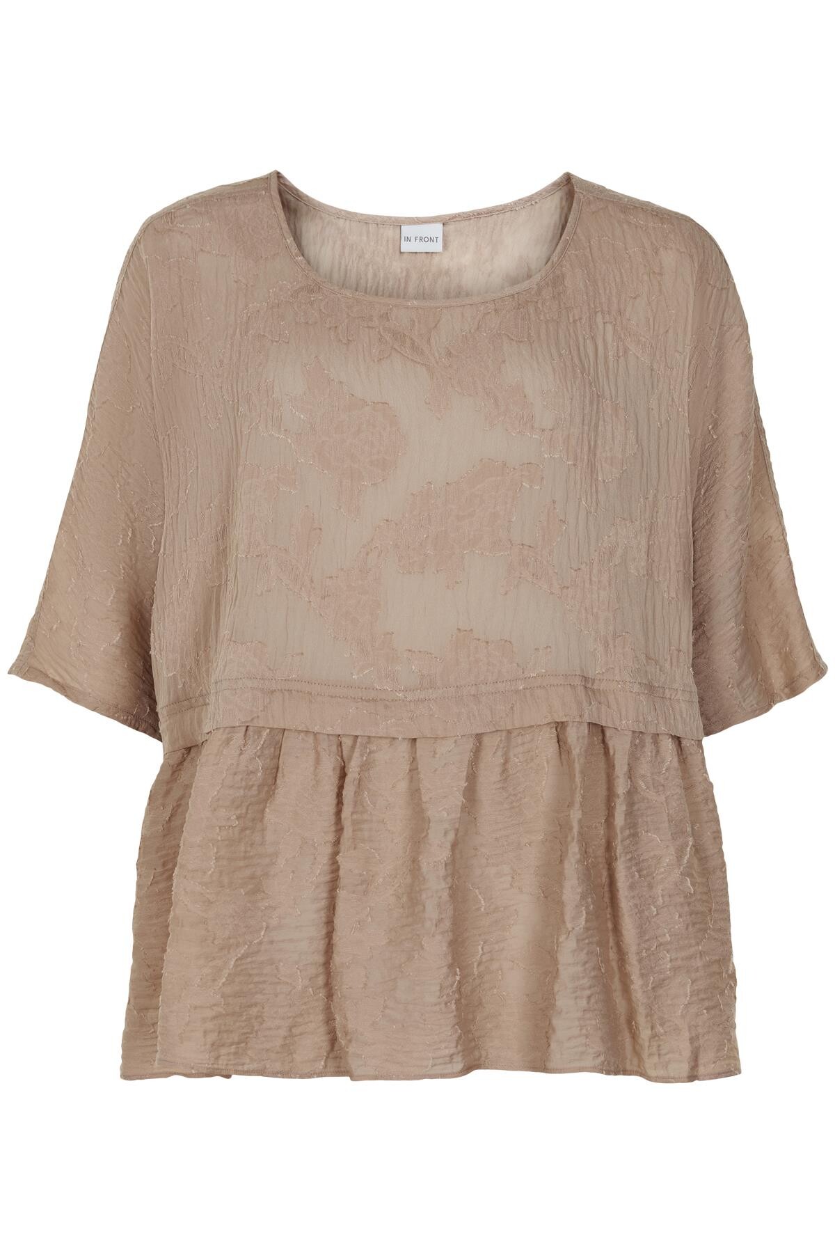 Billede af IN FRONT Fine Bluse, Farve: Sand, Størrelse: S/M, Dame
