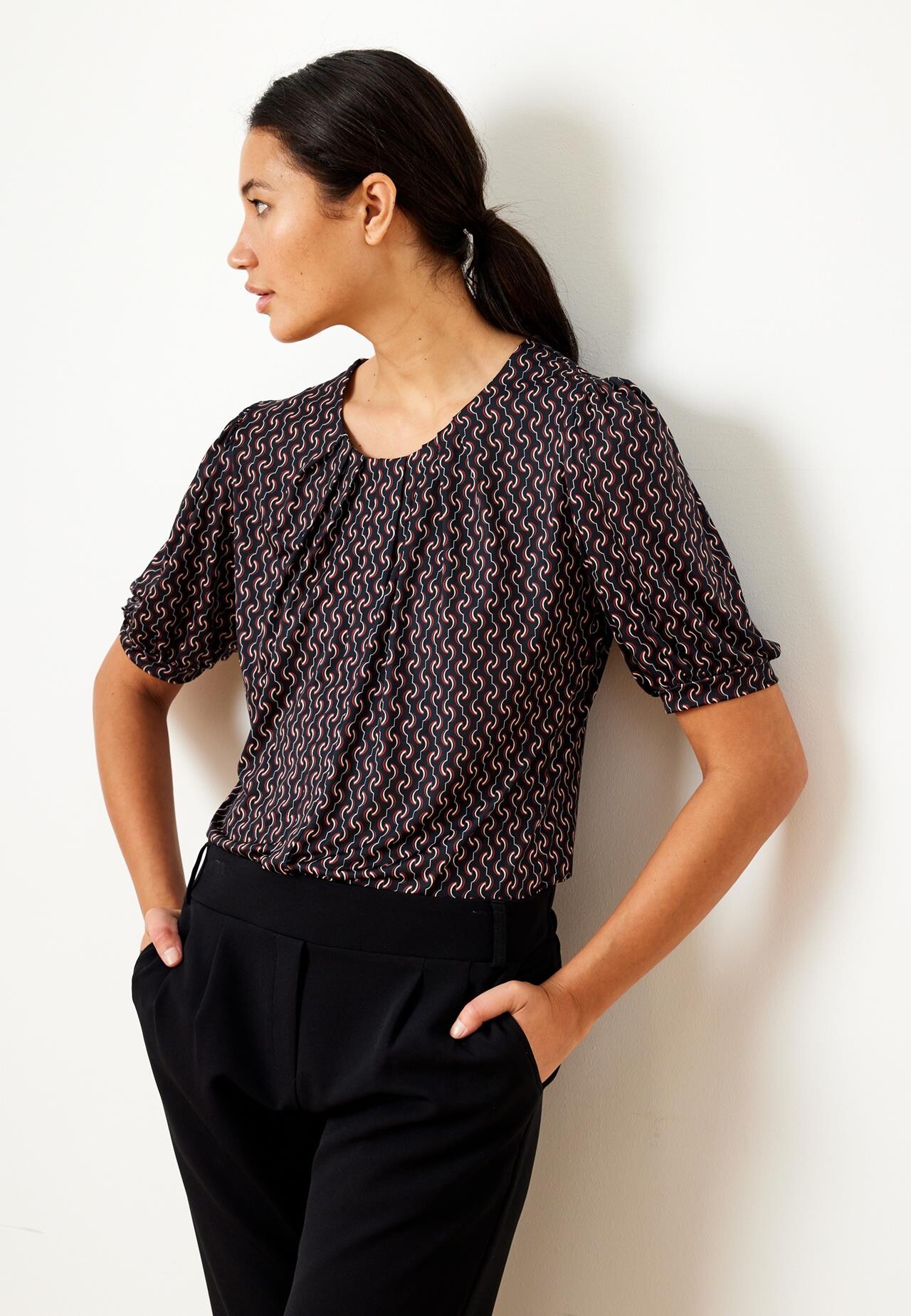 IN FRONT MARCIA BLOUSE 15471 999 (Black 999)