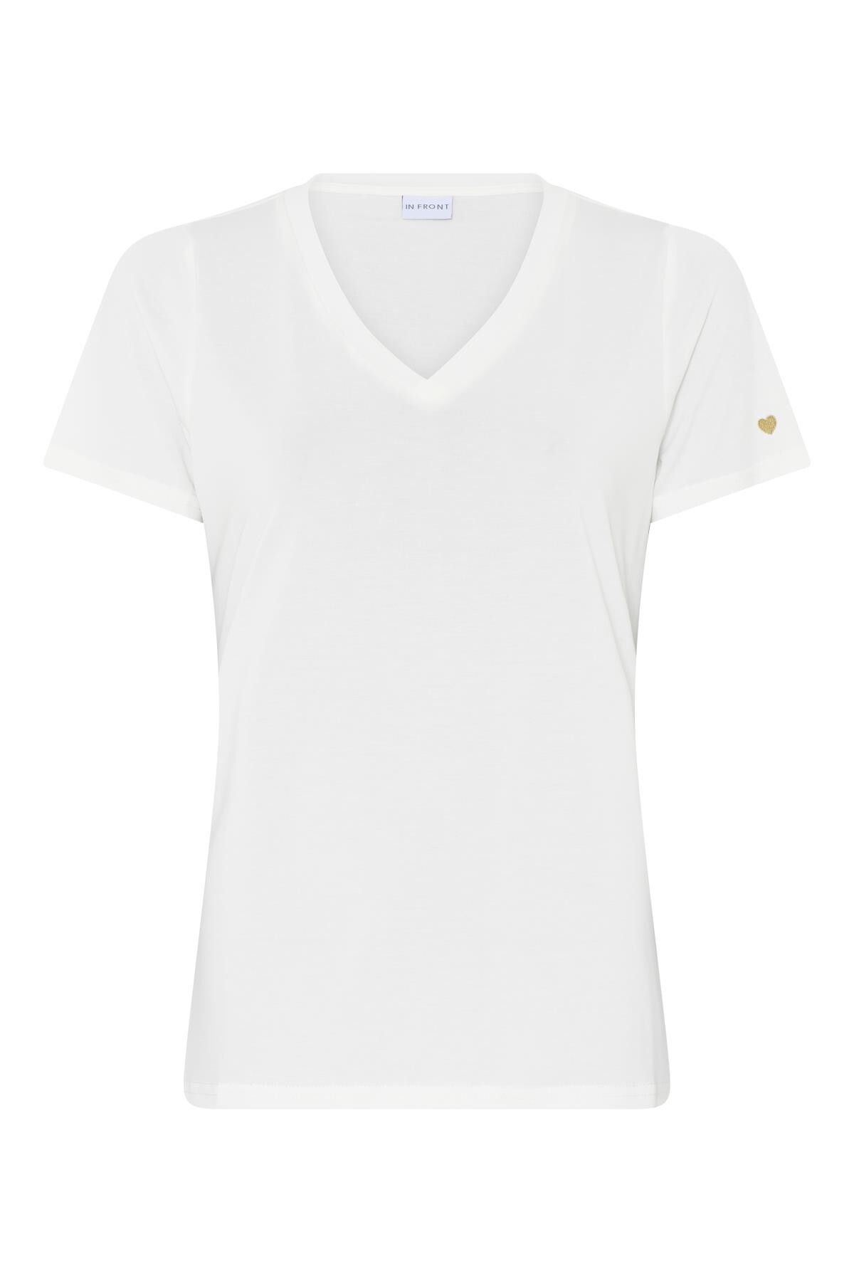 IN FRONT Nina T-shirt, Farve: White, Størrelse: S, Dame