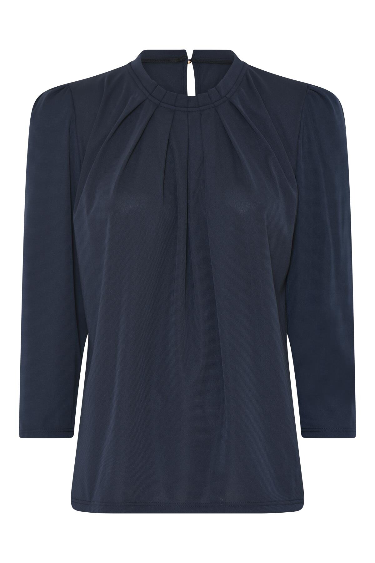 Billede af IN FRONT Grazia Bluse, Farve: Navy, Størrelse: XL, Dame hos Infront Women