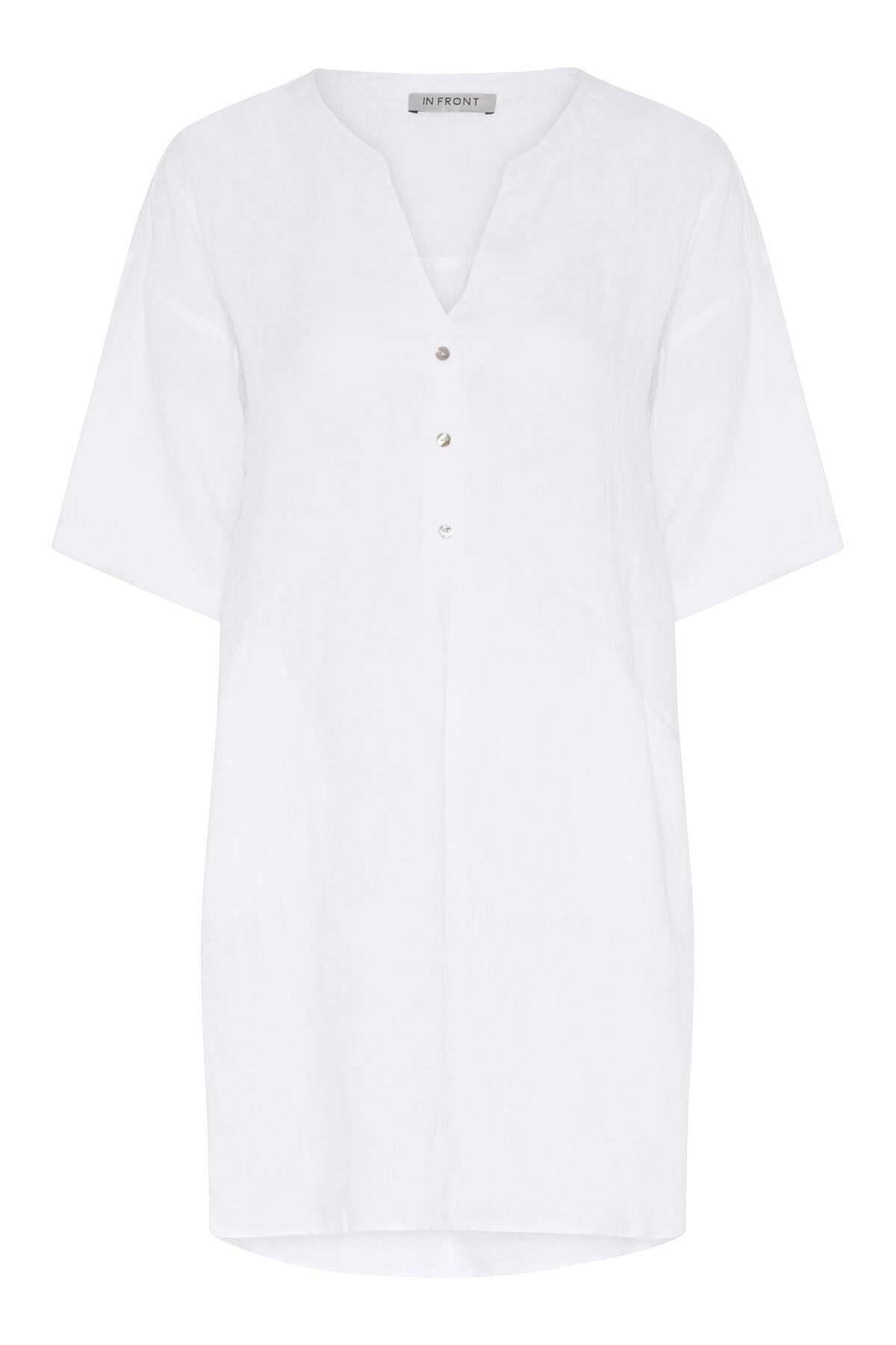 Billede af IN FRONT LINO TUNIC 15683 010 (White 010, S)