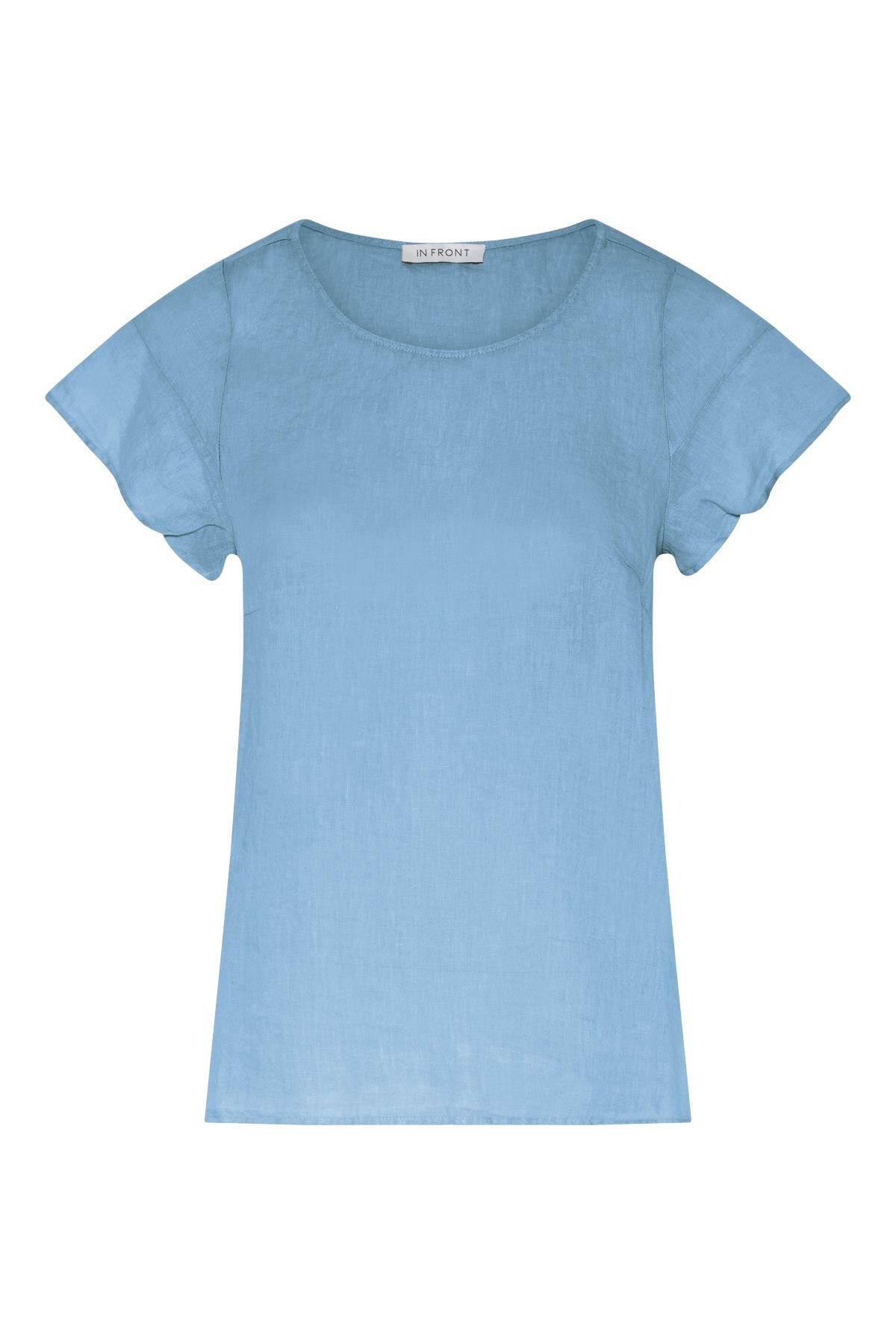 Se IN FRONT Lino Bluse, Farve: Light Blue, Størrelse: M, Dame hos Infront Women
