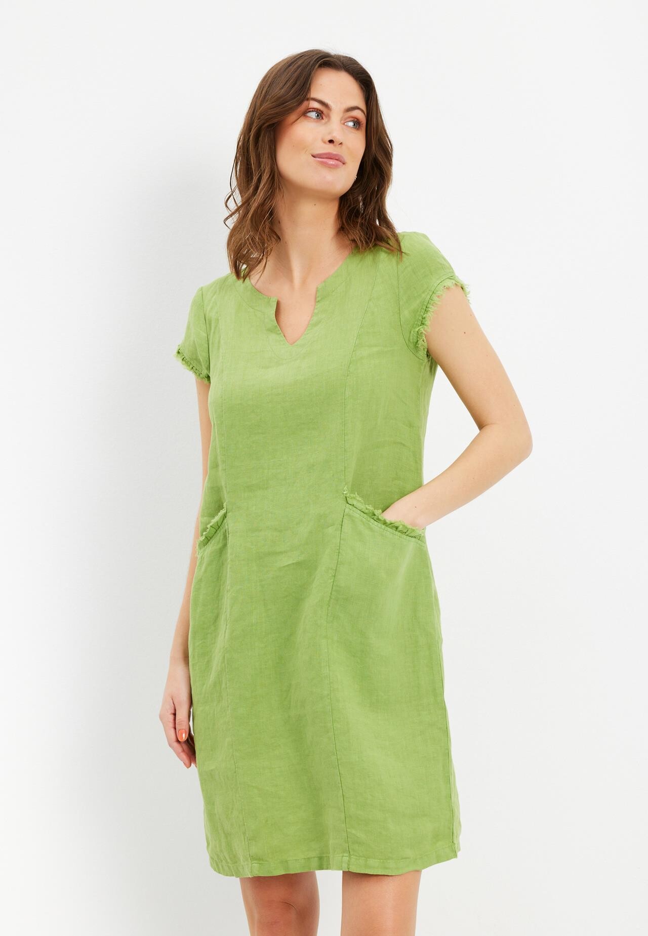 Billede af IN FRONT LINO DRESS 15682 630 (Apple Green 630, S)