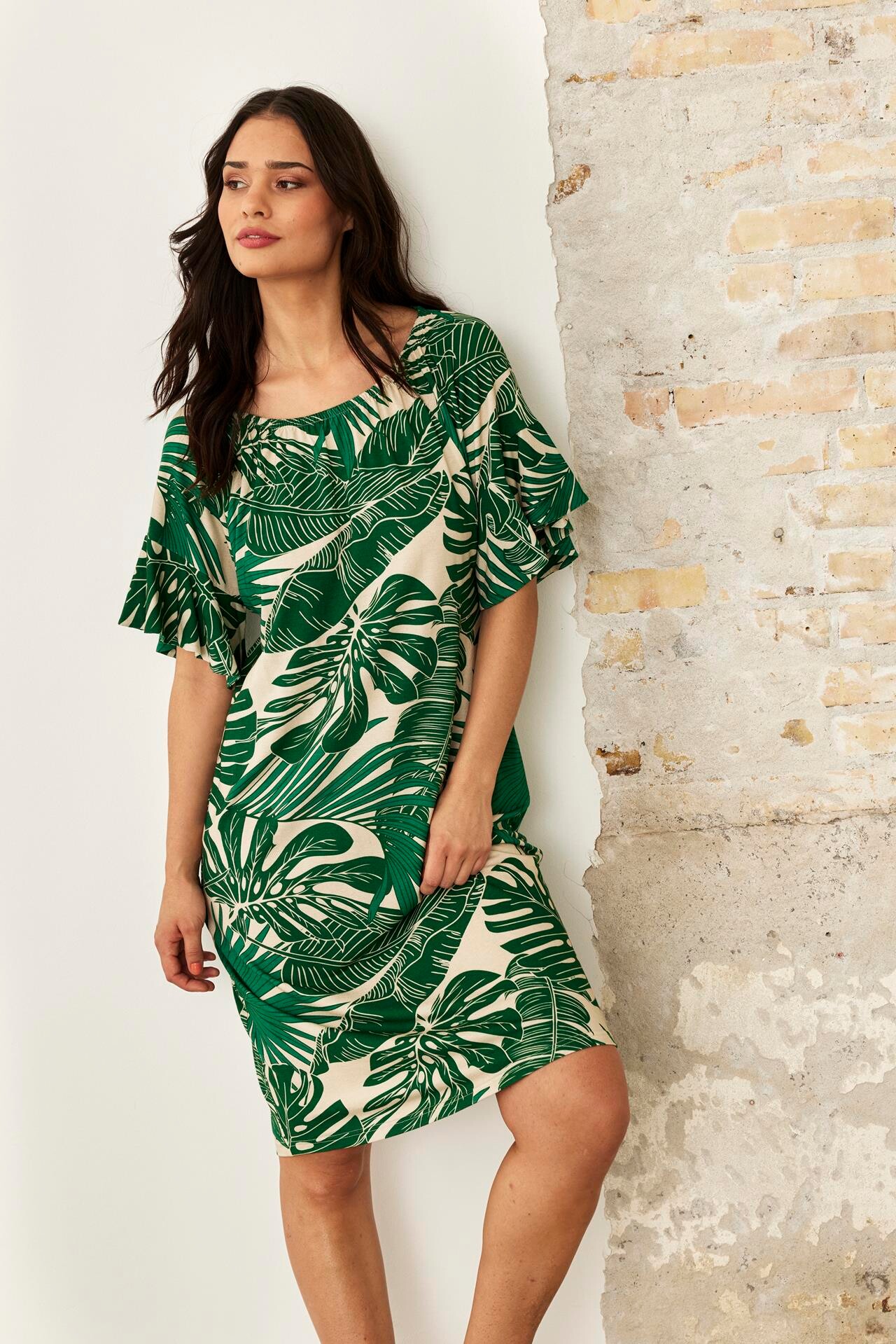 Front Adventure Dress 16252 615 Green 615